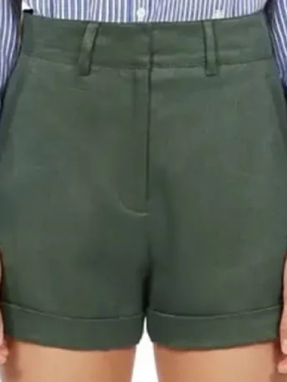 The Kooples Dark Green High-Waist Tailored Shorts